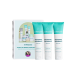 Organic whitening toothpaste 3-pack from Wellnesse with a fresh mint fluoride-free formula, shown alongside an oral care improvement guide.