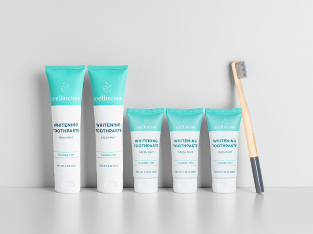 Fluoride-Free Mint Toothpaste Travel Bundle - Includes Free Toothbrush