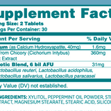 Natural oral probiotics with calcium hydroxyapatite and a 6 billion AFU probiotic blend to support mouth and gum health