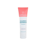 Strawberry chemical free toothpaste for children in a Wellnesse fluoride-free formula, isolated on a transparent background.