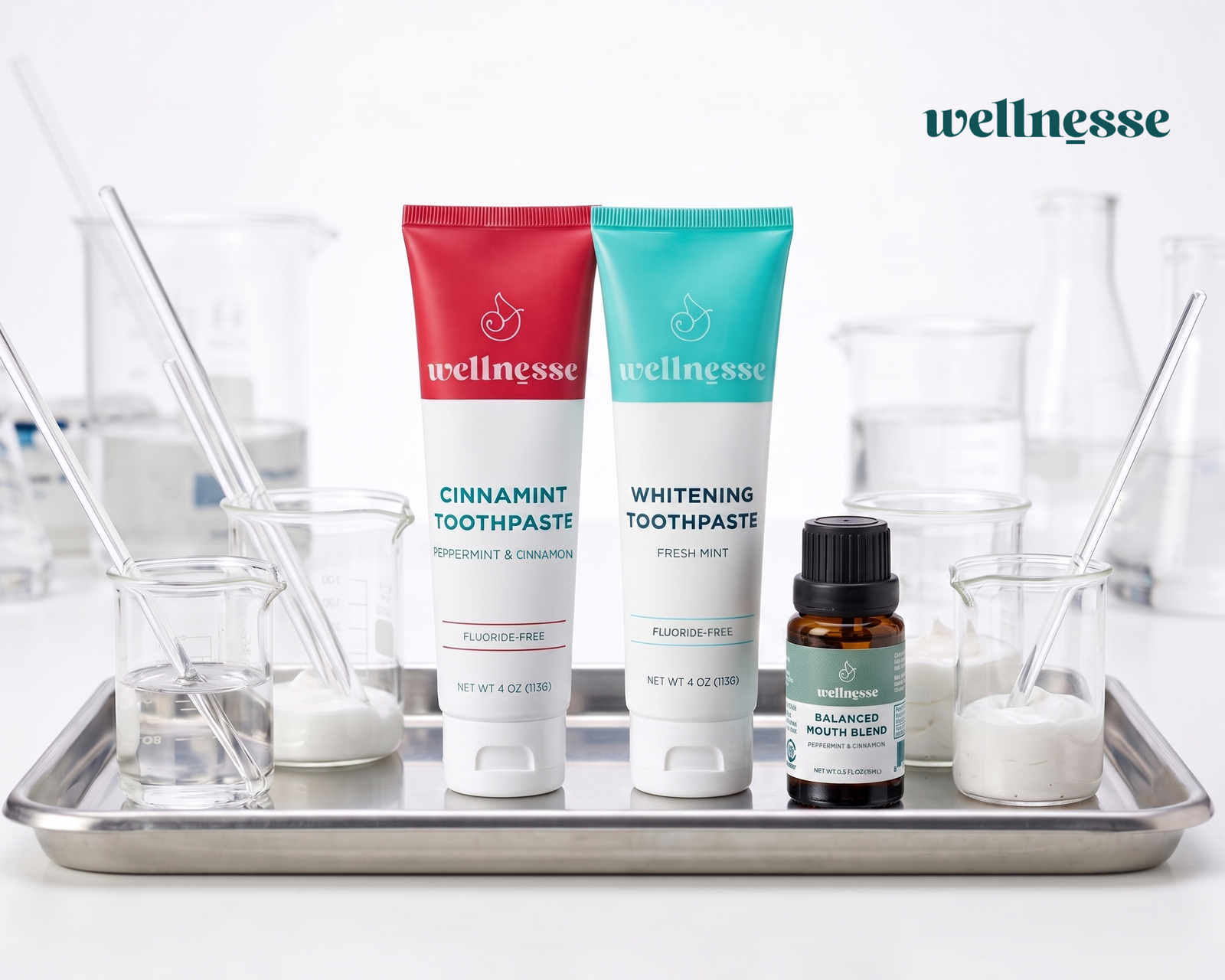 Wellnesse Oral Care Styled Among Science Instruments