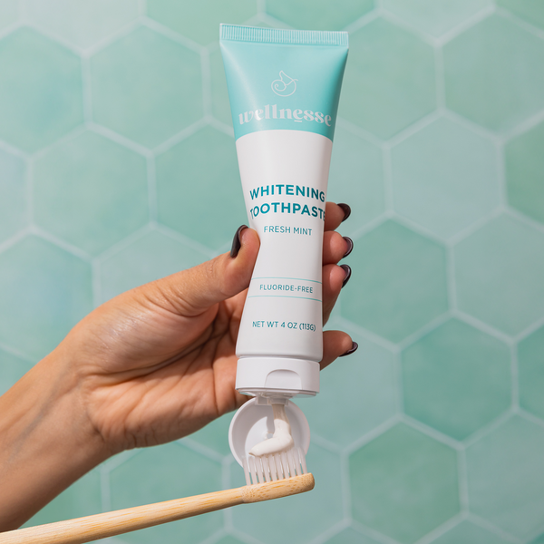 Ingredients breakdown for Wellnesse best remineralizing toothpaste with hydroxyapatite, neem, and aloe vera