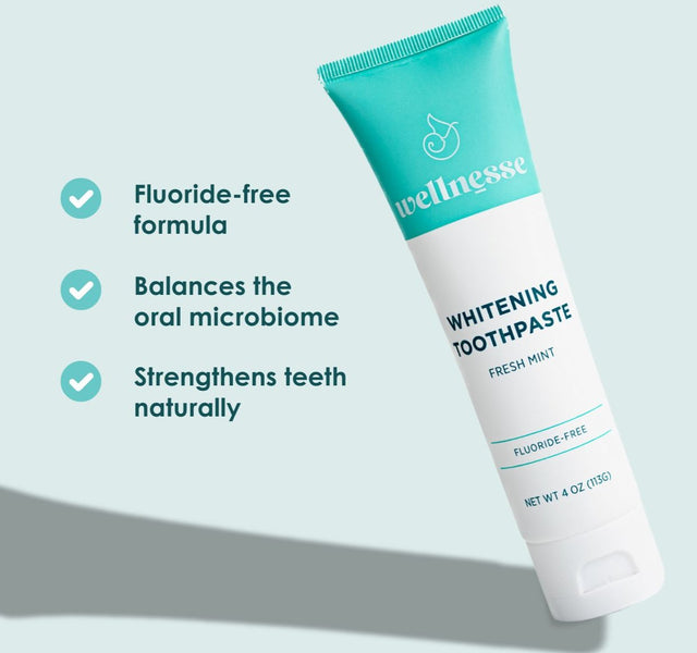 Wellnesse best natural whitening toothpaste with benefits like enamel strengthening and microbiome balance