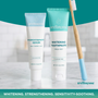 Wellnesse hydroxyapatite serum bundle with fluoride-free whitening toothpaste and bamboo brush on teal