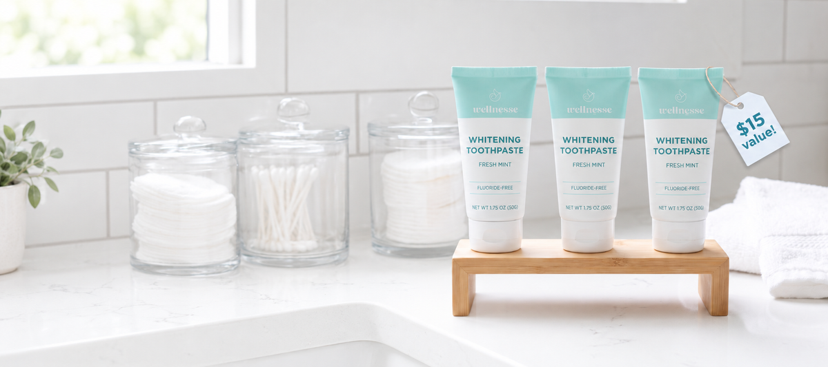 Get a free 3-pack of travel-size toothpaste