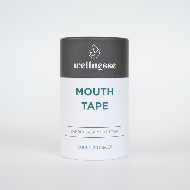 Wellnesse mouth tape container on a white background