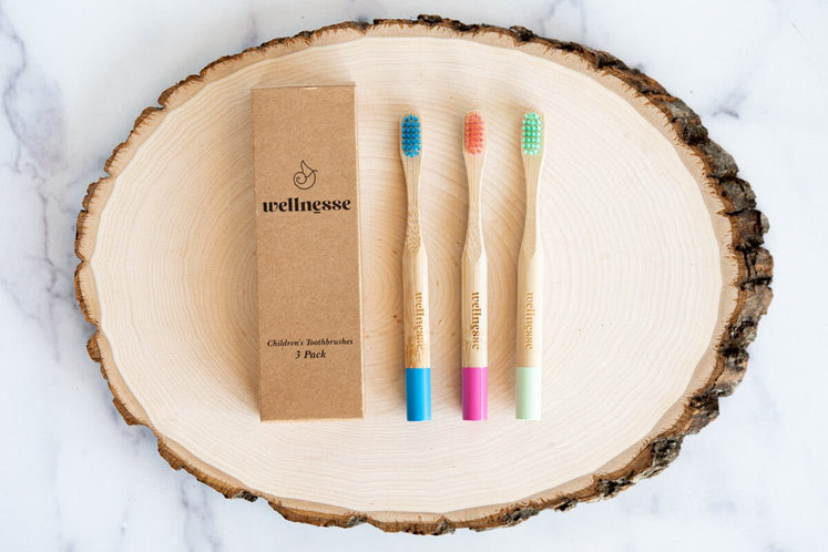 Children's Biodegradable Toothbrushes - 3 Pack - Wellnesse